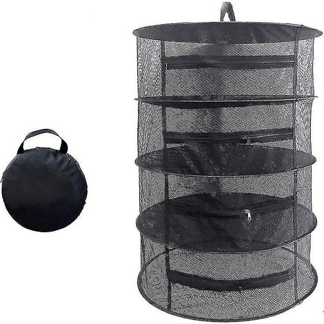 Filet de séchage suspendu de 60 cm de diamètre pour herbes aromatiques, légumes, plantes et vêtements (noir)
