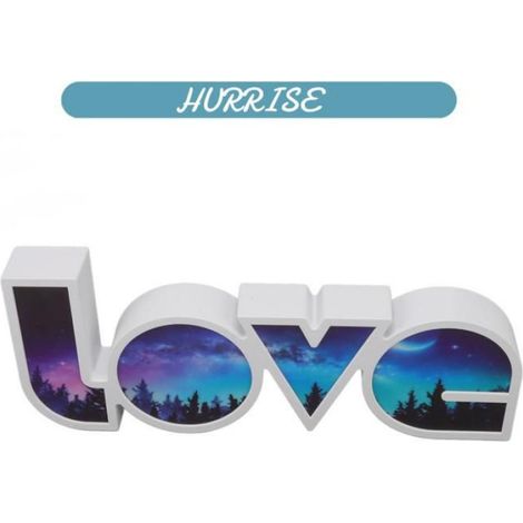 Lumière Lettre D'amour - LED Blanc Fixe - Alimentation USB ou Piles AAA - Pour Chambre Salon Mariage - 360 x 135 x 42 mm - 1 Pièce (1/5)