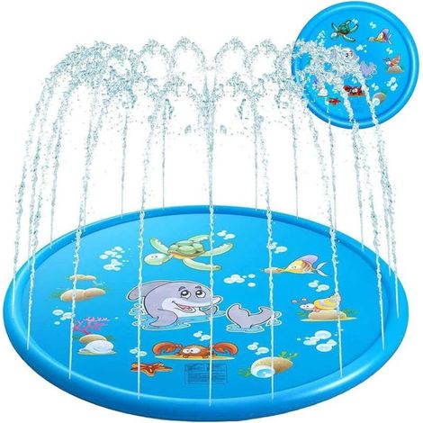 Tapis de Jet d'eau pour Jouets Enfants,170cm Tapis de Pulvérisation d'eau PVC Durable Sprinkler Splash Pad, L'été Jeu d'eau Extérieurs pour Filles et Garçons (1/5)