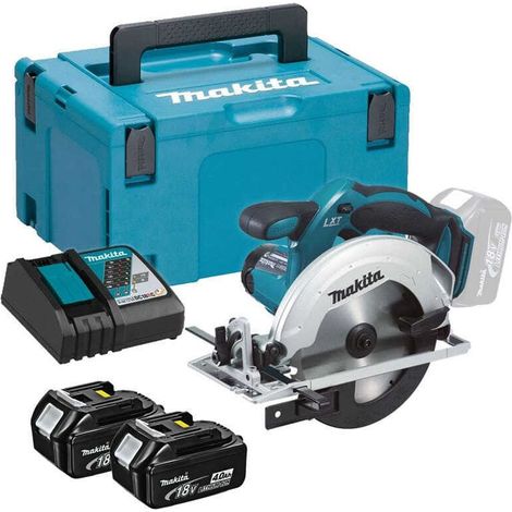 Makita DSS 611 RMJ 18V Li-ion Scie Circulaire sans fil 165mm + Coffret Makpac + 2x Batteries BL1840 4,0 Ah + Chargeur DC 18 RC (1/5)