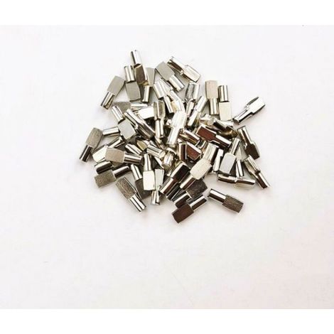 Vernickelter Metallregalwinkel, 5 mm - 120, Löffelstift-Dübel für Möbel, Schränke, Bücherregale - Silber Noneary (1/5)