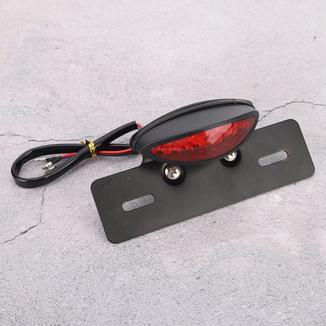 Feu Arrière LED Oval Rétro pour Moto Honda, Feu Stop avec Plaque d'Immatriculation, Couvercle Rouge (1/5)