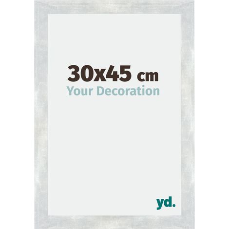 yd. - Cadre photo 30x45 - Argent Brillant Vintage - MDF - Mura (1/5)