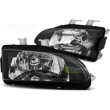 Paire de feux phares Honda Civic 2 et 3 portes 91-95 noir-27361391