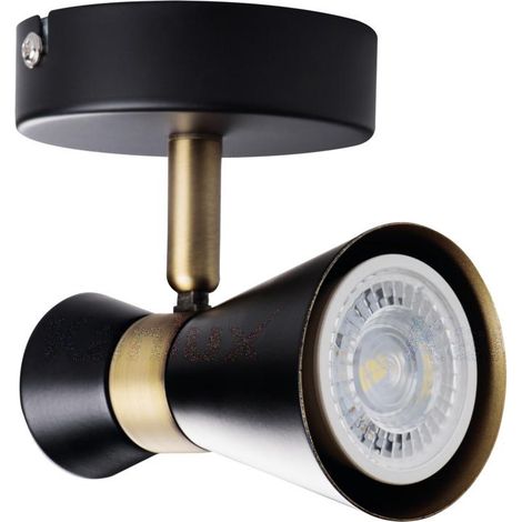 Lampada parete parete parete parete parete PAR16 GU10 Max 10W IP20 Ø65mm Nero-Oro (1/6)