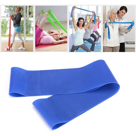 Bande élastique de résistance pour exercices de musculation, bleu, 6,8 kg (15 lb), idéale pour la salle de sport. (1/5)