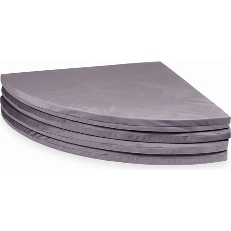 Alfombra de juego para niños, redonda, plegable, 160 cm, terciopelo lila (1/4)