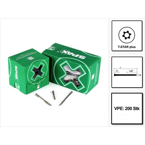 SPAX 0537000500403 Holzschraube 5 mm 40 mm T-STAR plus Edelstahl A2 200 St.