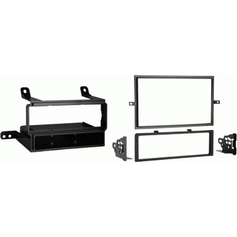 Façade d'autoradio 2-DIN avec vide poche compatible avec Nissan/Suzuki noire