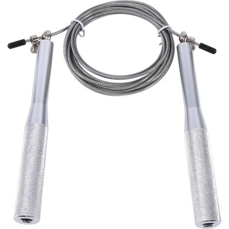 Nouvelle corde à sauter en acier et aluminium à vitesse réglable, fil d'acier (argent) (1/5)