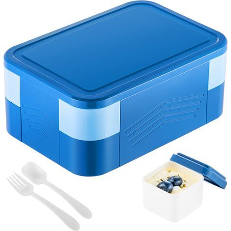 Boîte à lunch compartimentée.1550ml - Bleu saphir (1/5)