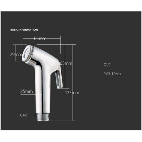 Kit hygiène WC. Robinet 3 voies + Douchette ABS + Flexible 1,5m + Support