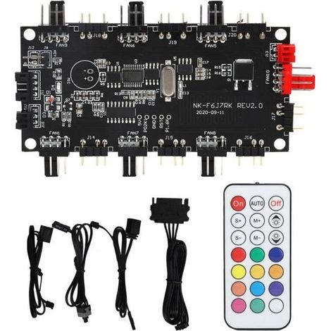 ARGB-LED-Lichtsteuerungs-Platine, LED-Lichtsteuerungs-Netzteil, Lüfter-Hub, 4/3-Pin-ARGB-Splitter, Fernbedienung (1/4)