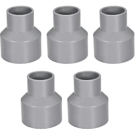 Reduzierstück für 50 mm x 32 mm PVC-Rohr, Muffenverschraubung, graue Abwasserrohrverschraubung, 5er-Packung (1/3)
