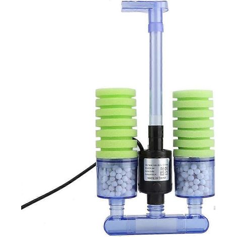 Filtre à éponge biochimique pour aquarium, pompe à air, filtre à éponge super biochimique pour aquarium, double (1/5)