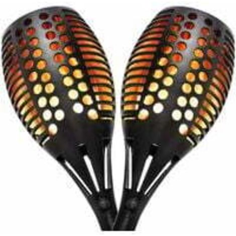 Solarbetriebene Fackelleuchten für den Außenbereich, Gartendekoration, wasserdichte Solar-Flammenlampe mit 96 LEDs und Flammeneffekt, Schutzart IP65 (2 Stück)