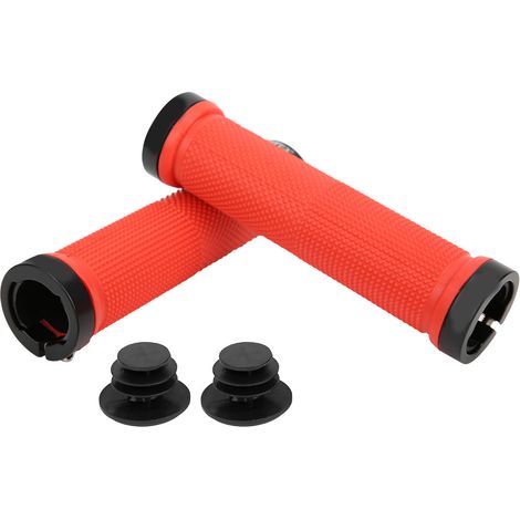 1 Paire Poignées Vélo Anti-dérapantes à Blocage Rapide pour VTT, Guidon (Rouge) (1/5)