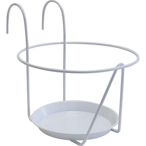 Porte pot soucoupe crochet blanc 20-22 cm (1/5)