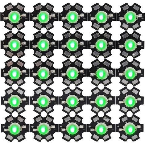 LED haute puissance 3W, diodes émettrices vertes pour luminaires DIY (1/5)