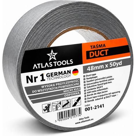 Atlas Tools Silbernes Gewebeband 48 mm/50 yd (1/5)