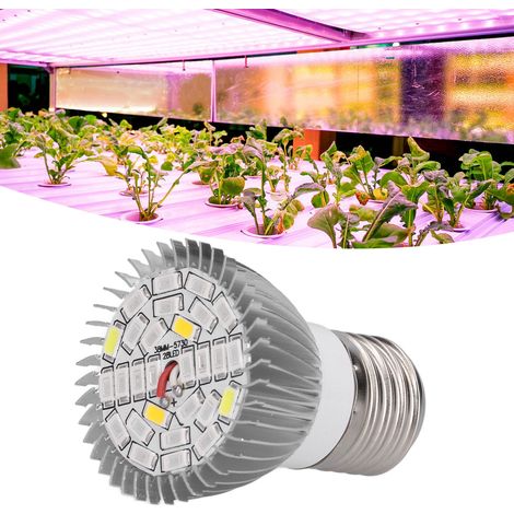 Ampoule LED E27 28 W pour la croissance des plantes, spot plat à spectre complet, éclairage pour semis de plantes succulentes d'intérieur (1/5)