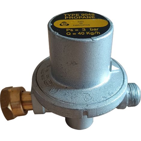 Favex – Détendeur haute pression propane 40kg/h – Écrou 20x150 – Sortie à souder 12 – Pression de sortie 3 bar – Sécurité intégrée