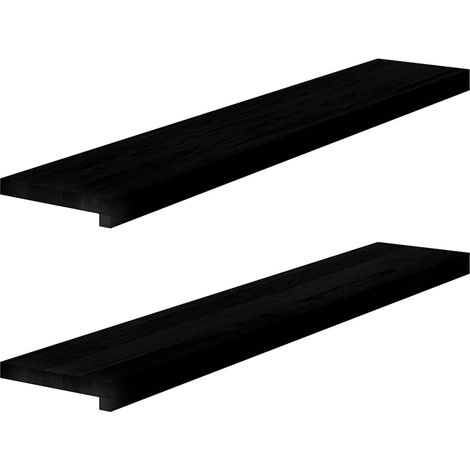 Fensterbänke 2 Stk. Dunkelbraun 110x20x2 cm Massivholz Eiche