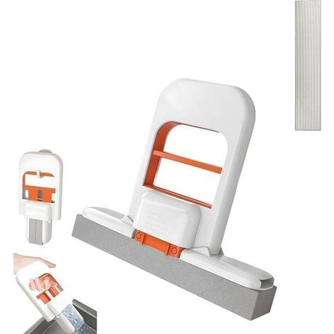 Mini balai de table pliable - Balai de table pliable - Balai essoreur portable - Utilisable humide ou sec - Balai en coton compact (1/5)