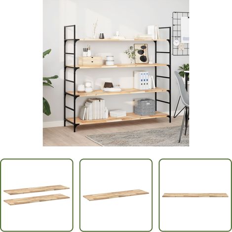 Bois d'acacia -  Étagères flottantes 2 pcs 160x40x2 cm acacia massif non traité (1/5)