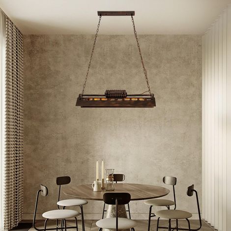 Lustre Vintage, Industriel Suspension Luminaire avec 4 Lampadine E27, Suspension Luminaire Salonpour Restaurant Salon Chambre Cuisine Bar Couloir