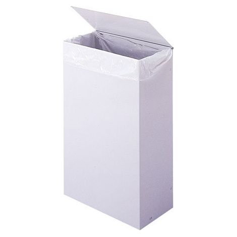 Rossignol – Poubelle murale 10 litres à couvercle blanc – Métal laqué – Fixation murale – Dimensions H 38 x L 25 x P 13 cm (1/4)