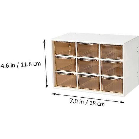 Boîtes de rangement cosmétiques blanches, 18 x 11,8 x 9,8 cm, lot de 2, compatibles rangement tiroirs salle de bain (1/4)