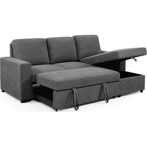 Sofa Cama Chaise Longue Luke 234cm, Gris Oscuro (1/5)