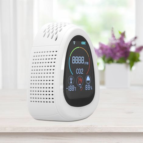 ZN-AZ-CO2-033 PT01 Tuya 5-in-1 Smart Connectivity Laser-Infrarotsensor mit CO2-Detektor, Rauchmelder, Temperatur- und Feuchtigkeitsmessung sowie Wi-Fi-CO2-Tester (1/5)