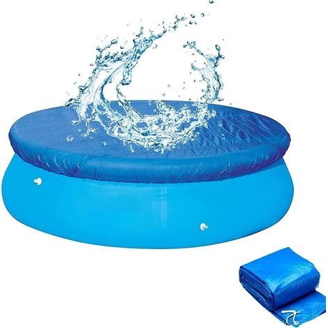Bâche Piscines Bâches Accessoires De Protection pour Piscine Bleu pour Piscine Hors Sol Ronde Housse Anti-Pluie, Durable Convient À Toutes Sortes De Ronde Piscines (Diamètre 457cm) (1/5)