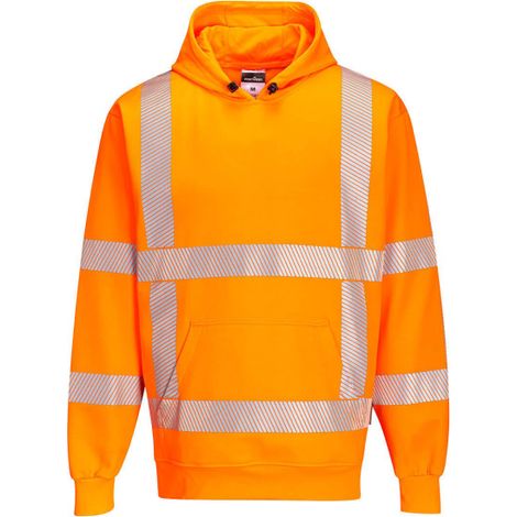 Sudadera casual de trabajo naranja con capucha y cintas reflectantes R477 M Naranja