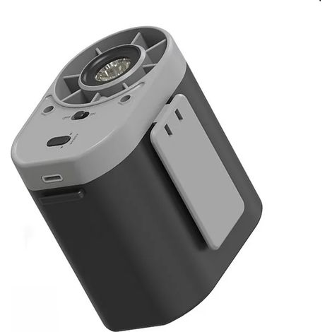 (Gris) Mini ventilateur à turbine à fixation ceinture, portable pour une utilisation en extérieur. (1/5)