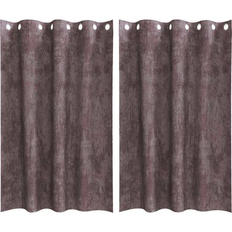 Rideaux en velours 2 pcs Marron 175 x 140 cm Velours (1/5)