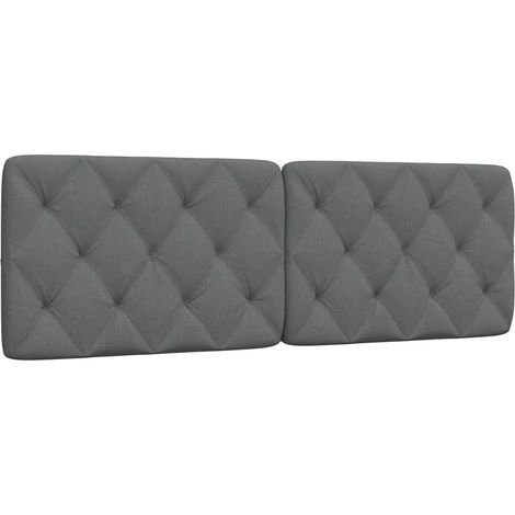 Cabecero de cama acolchado tela gris oscuro 160 cm vidaXL (1/5)