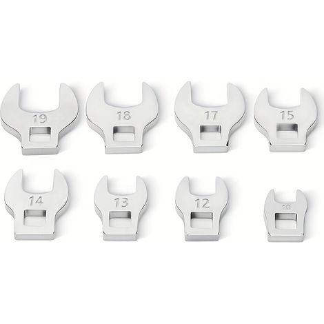 Lot de 8 clés à cliquet professionnelles à emprise de 3/8 pouces, avec ouvertures de 10 à 19 mm et de 10 à 22 mm, pour usage professionnel – clés à poignée (1/5)