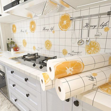 Rouleau de film plastique adhésif résistant à l'huile pour cuisine FY Orange Life (60 cm x 2 m) (1/5)
