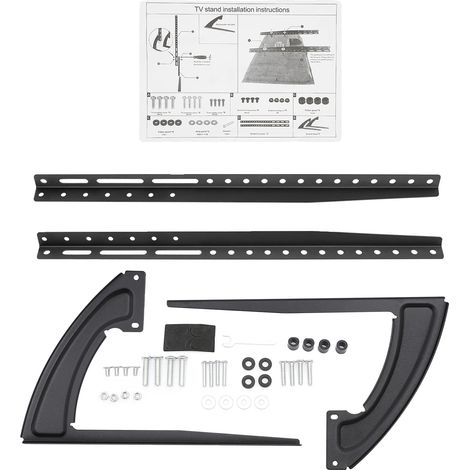 Support TV de table, design gain de place, installation facile, noir, 12 inch (1/2)