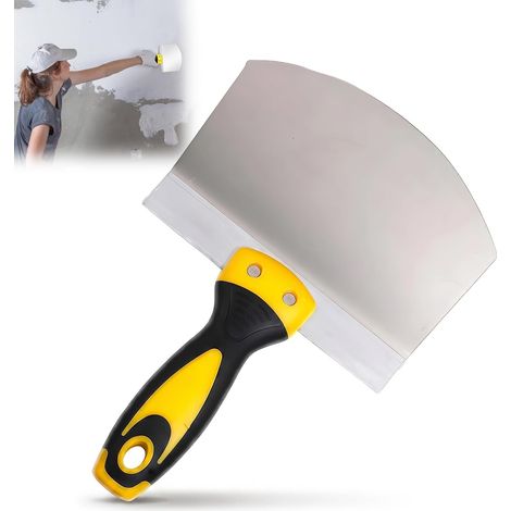 Gebogener Putzspachtel, 0,9 mm Edelstahl – Robuster Spachtel für Wandverputzarbeiten und Reparaturen, Profiwerkzeug für Heimwerker und Handwerker (1/5)