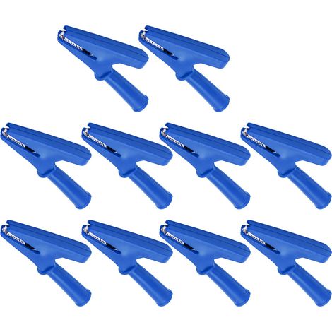 Lot de 10 pinces de test électroniques, courant nominal de 20 A, ouverture de 10 mm, adaptées aux équipements électroniques et aux machines à souder, bleues. (1/5)