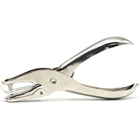 Einzellochlocher, Modell 25. Kapazität: 10 Blatt. Silber.