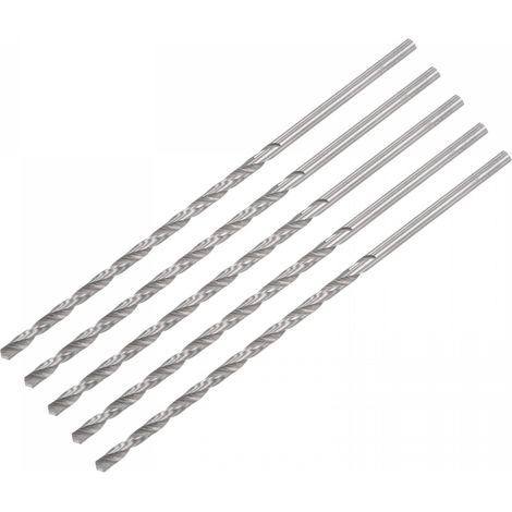 5 Pcs 3.2mm Mini Micro Forets Hélicoïdaux Haute Vitesse Acier Droit Tige Extra Long Perceuse Pointe 120mm pour Aluminium Alliage (1/5)
