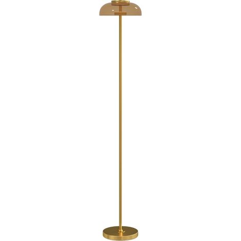 Lampada da terra LED per soggiorno in ottone 3000 K con interruttore a pedale, 134 cm (1/5)
