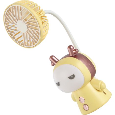 Petit ventilateur de poche portable, rechargeable par USB, pliable, en plastique ABS, idéal pour la maison, les voyages, le bureau, la bibliothèque, etc. (1/5)