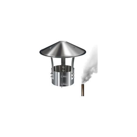 Chapeau de cheminée, chapeau cloche, pare-pluie en acier inoxydable, résistant à la pluie et à la neige, pour cheminée, poêle extérieur, tuyau, diamètre 110 mm (1/4)