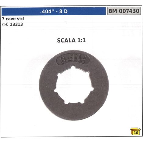 Ritzel für Kettensäge, selbstausrichtender Ring, 8 Zähne, 7 Schlitze
